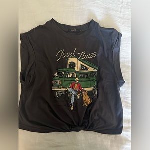 Good times grey cropped t-shirt